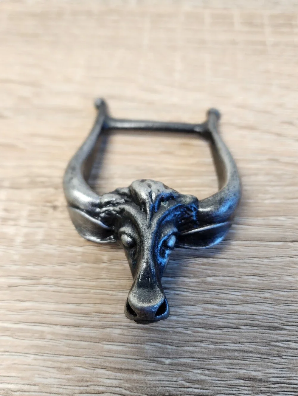 VINTAGE Silver Color Metal Longhorn Bull Animal Belt Buckle